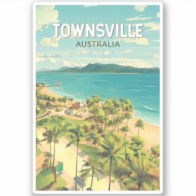 Townsville Australia Travel Art Vintage (Front)