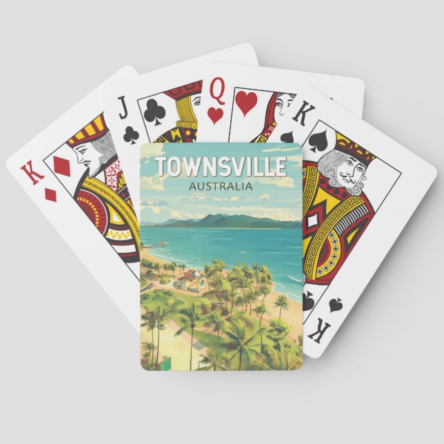 Townsville Australia Travel Art Vintage Playing Cards (Back)