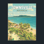 Townsville Australia Travel Art Vintage Postcard<br><div class="desc">Townsville retro vector travel design. Townsville is a coastal city in northeastern Queensland,  Australia.</div>