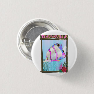 Townsville Australia Tropical fish travel poster 3 Cm Round Badge