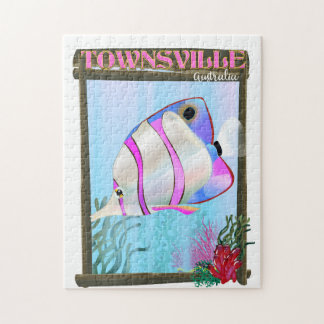 Townsville Australia Tropical fish travel poster Jigsaw Puzzle