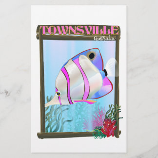 Townsville Australia Tropical fish travel poster Stationery