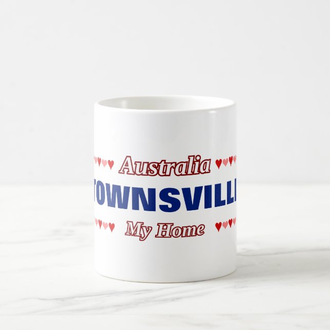 TOWNSVILLE - My Home - Australia; Hearts Coffee Mug (Center)