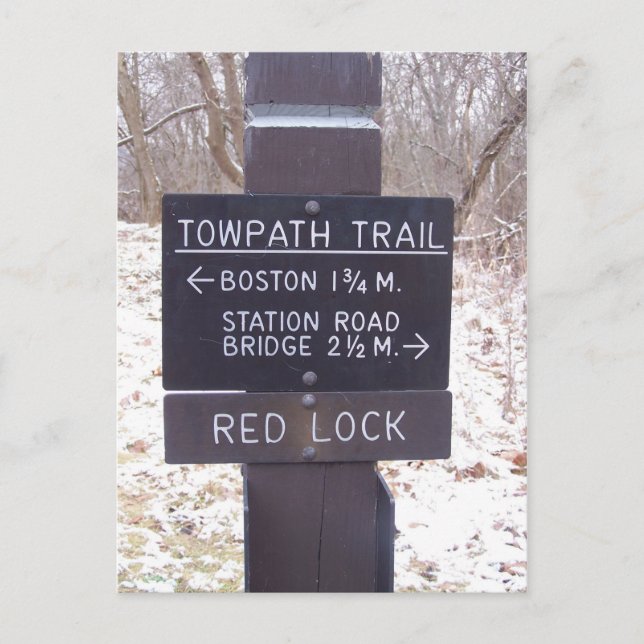 Towpath Trail Sign, Cuyahoga Valley National Park Postcard (Front)