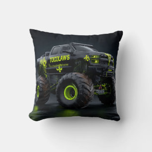 Toxic Bio-Armour Monster Truck - Neon Green Cyber Cushion