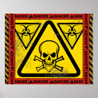 Toxic Biohazard Skull and CrossBones Warning