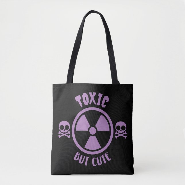 Toxic But Cute Warning Sign Tote Bag (Front)