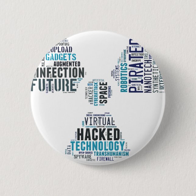 Toxic Cyberpunk Hacker 6 Cm Round Badge (Front)