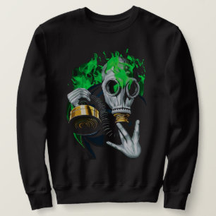 Toxic Gas Mask: Neon Flames Sweatshirt
