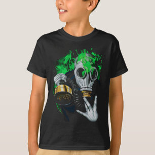 Toxic Gas Mask: Neon Flames T-Shirt