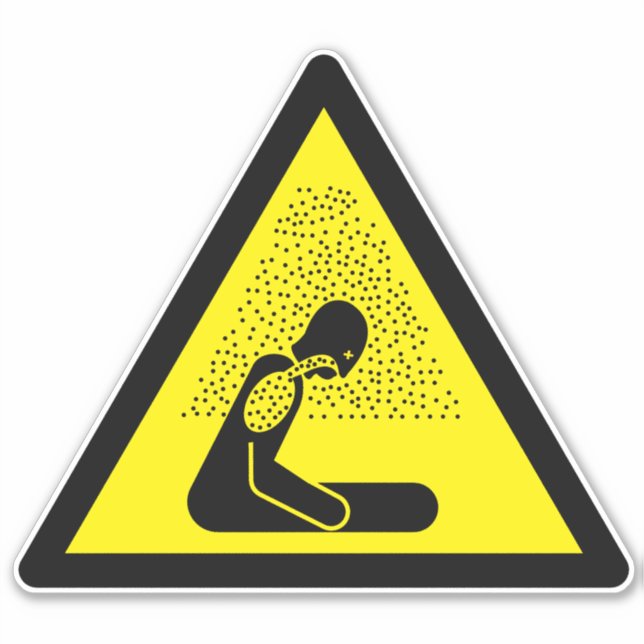 Toxic Gases Asphyxiation Hazard Symbol  Label (Front)