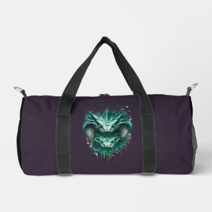 Toxic Green Snake Watercolor Splatter Duffel Bag