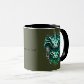Toxic Green Snake Watercolor Splatter Mug