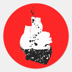 toxic heart classic round sticker