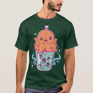 Toxic Kawaii Octopus Bubble Tea - Pastel Goth Boba T-Shirt