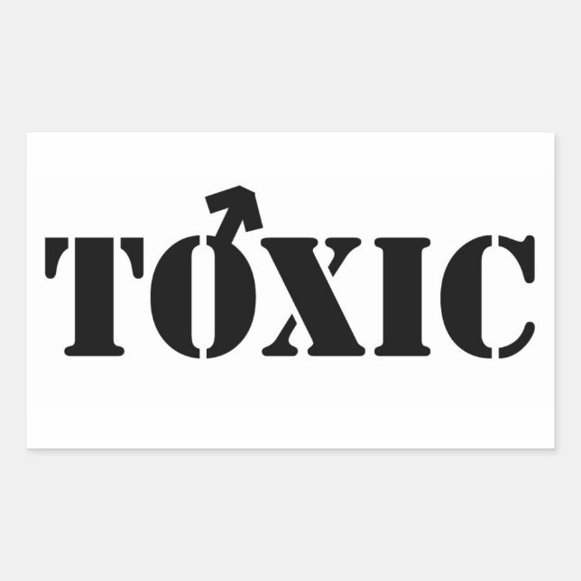 Toxic Male Sticker -- Stencil Font (Front)