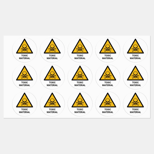 Toxic Material Warning, Caustic Chemical (Sheet)