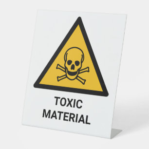 Toxic Material Warning, Caustic Chemical Pedestal Sign
