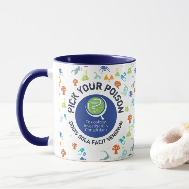 ToxIC Pick Your Poison Blue Two-Tone Coffee Mug (With Donut)
