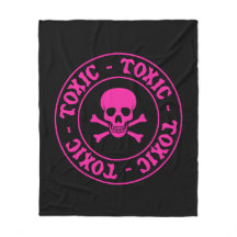 Toxic Pink Skull Blanket