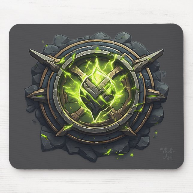 Toxic Rune Gamer Emblem Mouse Mat (Front)