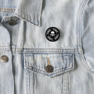 Toxic Skull and Crossbones 3 Cm Round Badge