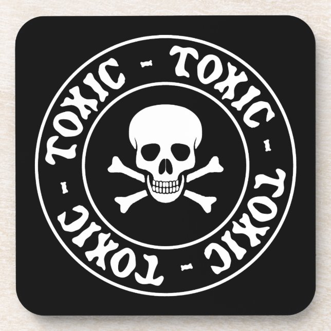 Toxic Skull and Crossbones Coaster (Front)