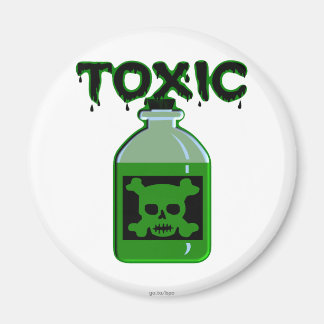 Toxic Skull and Crossbones Green Poison Bottle Magnet