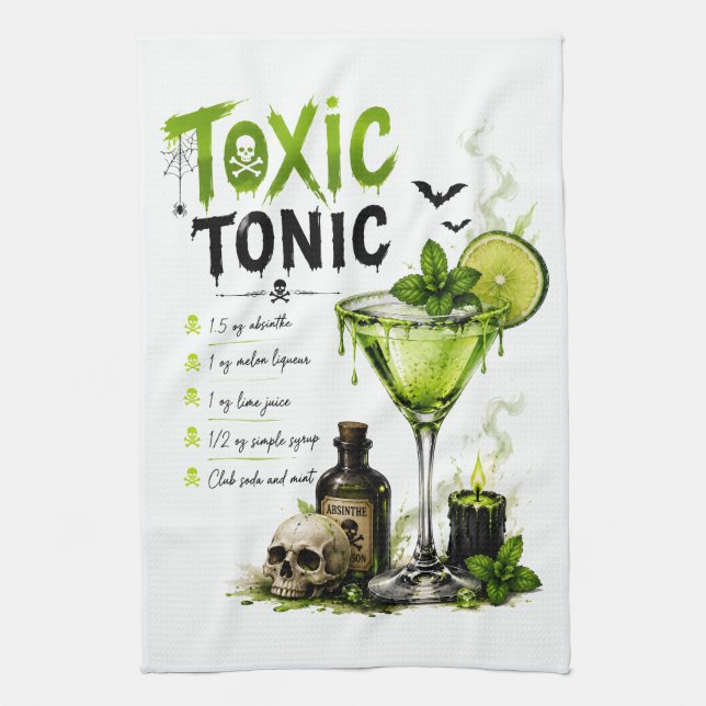 Toxic Tonic Recipe Tea Towel (Vertical)