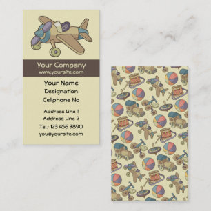 Toy Aeroplane Vertical Business Card