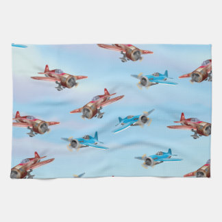 Toy Aeroplanes Pattern Tea Towel