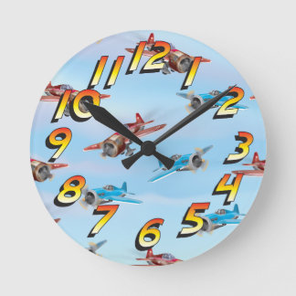 Toy Aeroplanes Round Clock