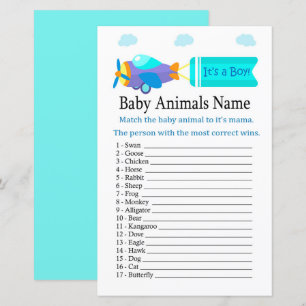 Toy Aircraft Baby Animals Name Game