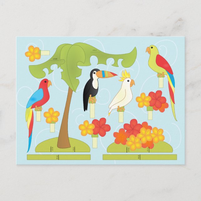 Toy Birds Invitation Postcard (Front)