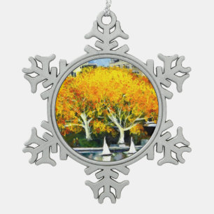 Toy Boats in the Park Snowflake Ornament