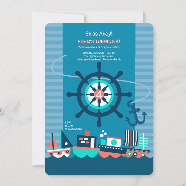 Toy Boats Invitation (Front)