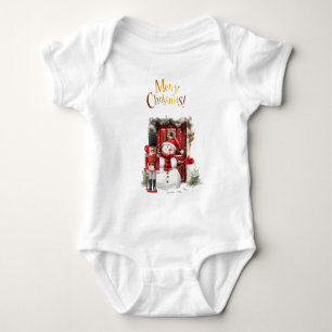 Toy British Soldier Bearskin hat and Snowman Baby Bodysuit