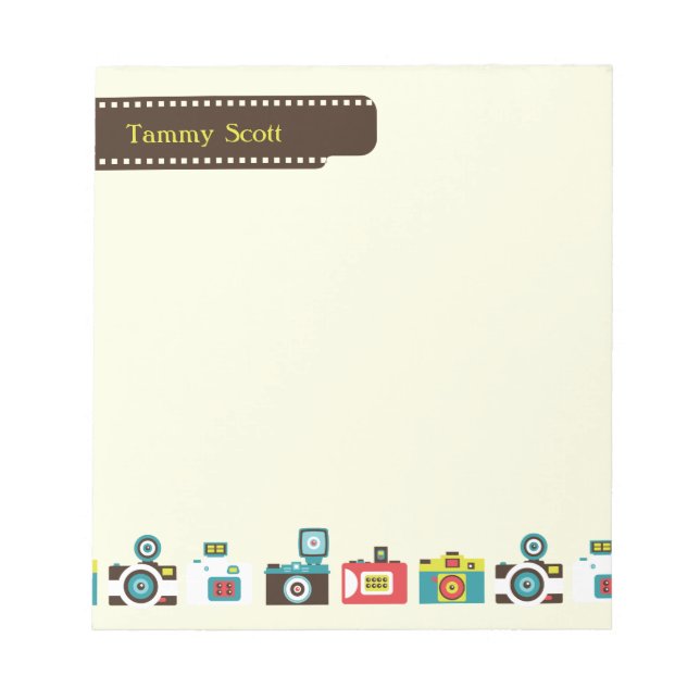 Toy Cameras Personalised Notepad (Front)