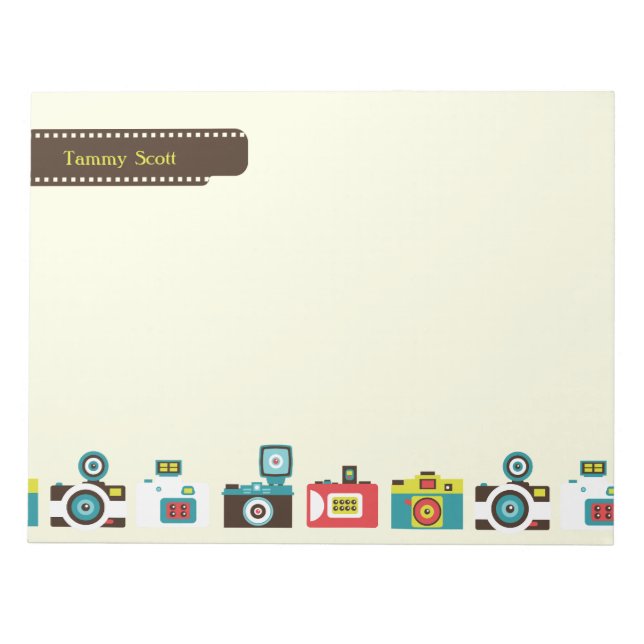 Toy Cameras Personalised Notepad (Front)