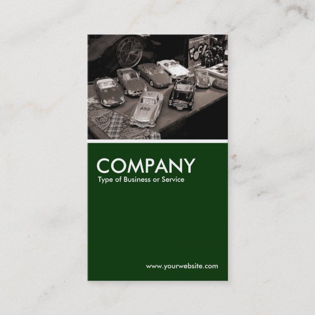 Toy Cars - Dark Green Business Card (Front)
