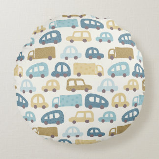 Toy Cars & Trucks | Dusty Blue Beig Round Cushion