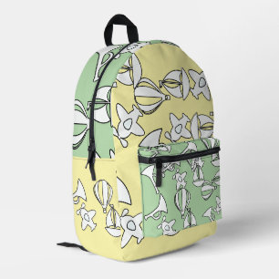 Toy Collection Kids Yellow Green Kinder Printed Backpack