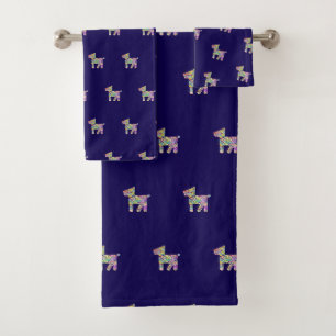 Toy Dog Dk Blue Bath Towel Set