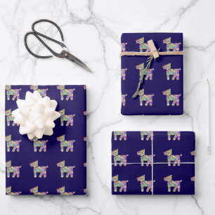 Toy Dog Dk Blue Occasions Wrapping Paper Sheets