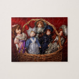 Toy - Dolls - A basket of Victorian dolls Jigsaw Puzzle