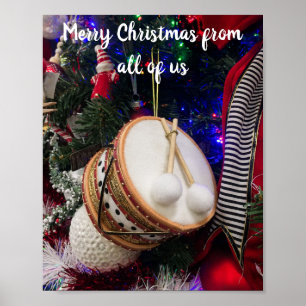 Toy Drum Christmas Greetings Poster