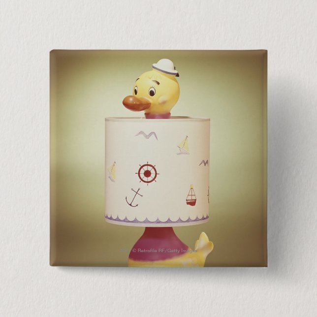 Toy duck lamp 15 cm square badge (Front)