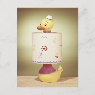 Toy duck lamp postcard