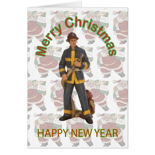 Toy Firefighter Christmas Card