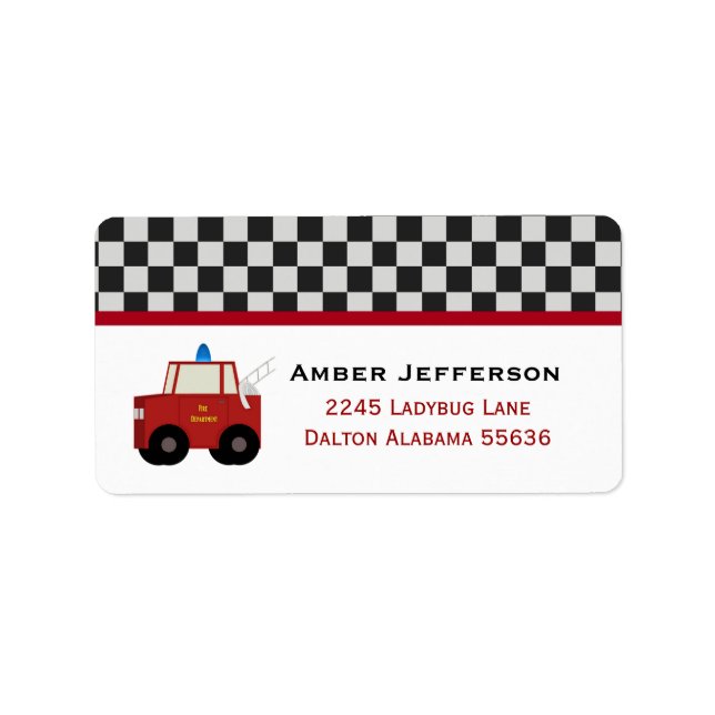Toy Firetruck Address Labels (Front)